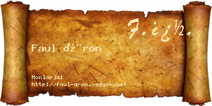 Faul Áron névjegykártya