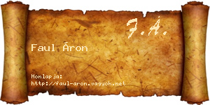 Faul Áron névjegykártya
